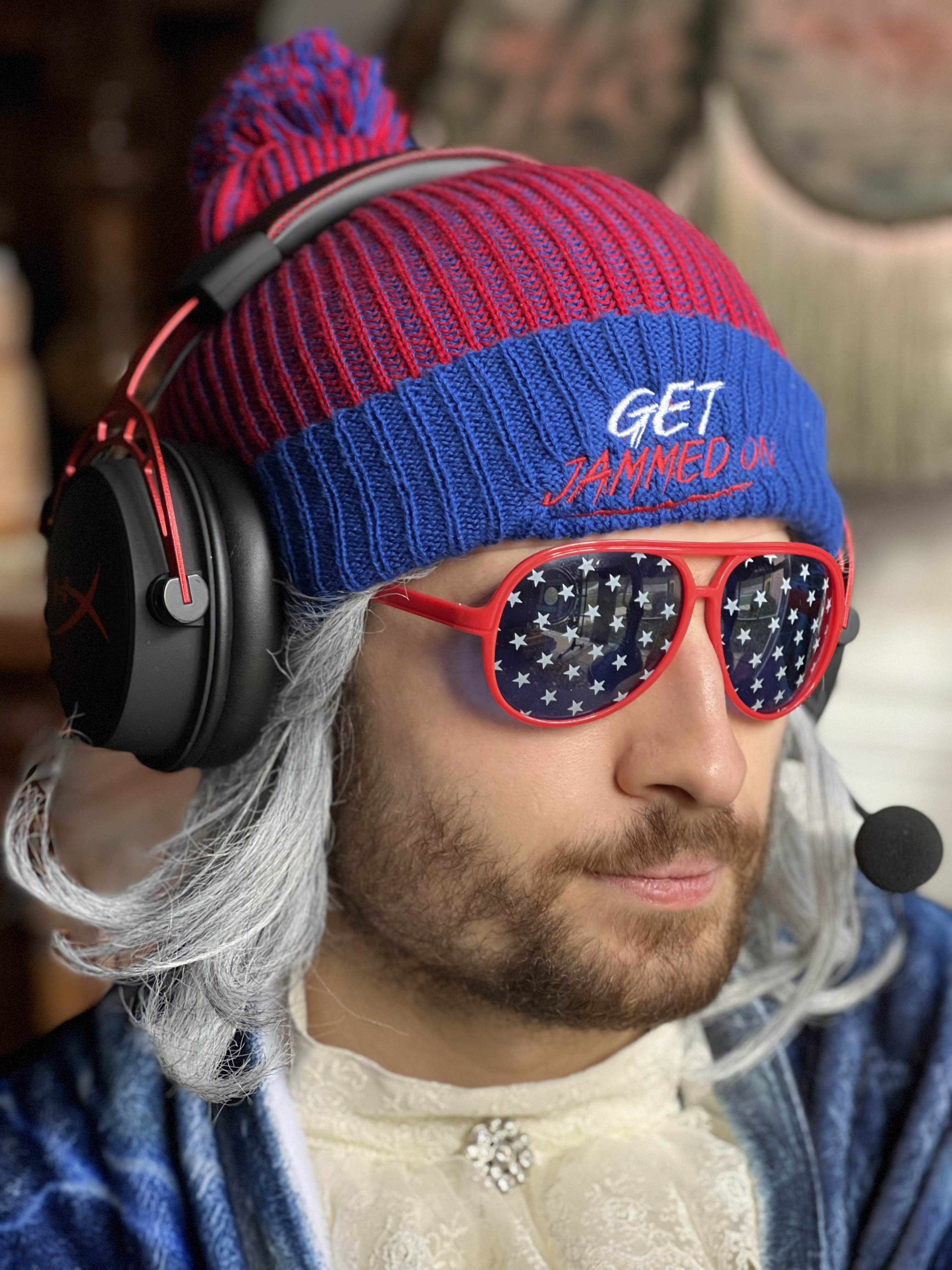 Patriotic Edition "Get Jammed On" Pom-Pom Beanie